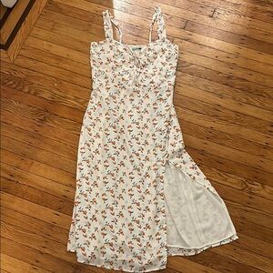 Abercrombie & Fitch Peach Cinch Front Midi Dress